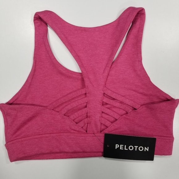 Peloton Strappy Heathered Bra Pink - Make Waves Sz Small - Picture 3 of 9